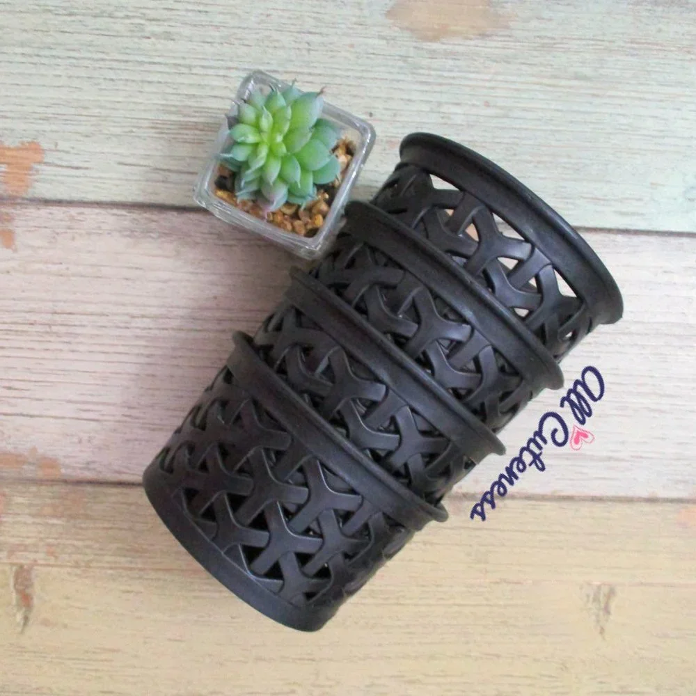 Small Circular Bins Black